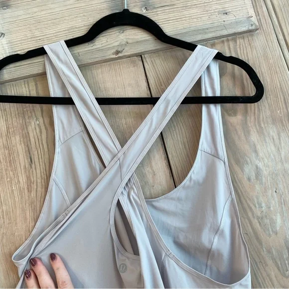 Lululemon Athletica Grey Call it a Tie Tank Top Shirt Women’s size 10 - Picture 6 of 7